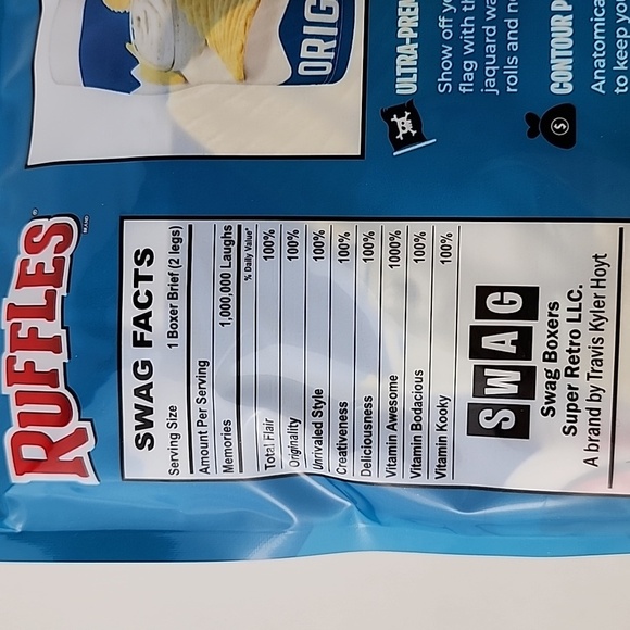 Ruffles 1 Pair Boxers + 2 Crew Sock Snack Aisle Original In Bag Size Med (31-33) - Picture 14 of 16